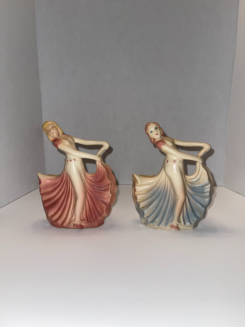 Vintage Hull Dancing Women Planters #955 Pink